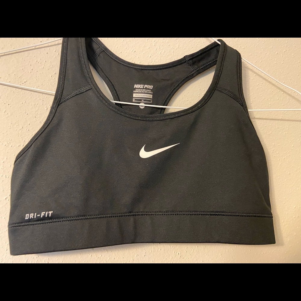 Nike Pro black sports bra.